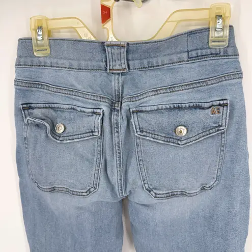 American Eagle 90s Lo Rise Skinny Kick Jeans Women 4 Light Wash Stretch Bootcut Blue Size undefined