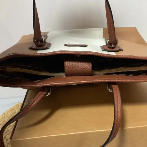 Dana Buchman  white and brown shoulder bag