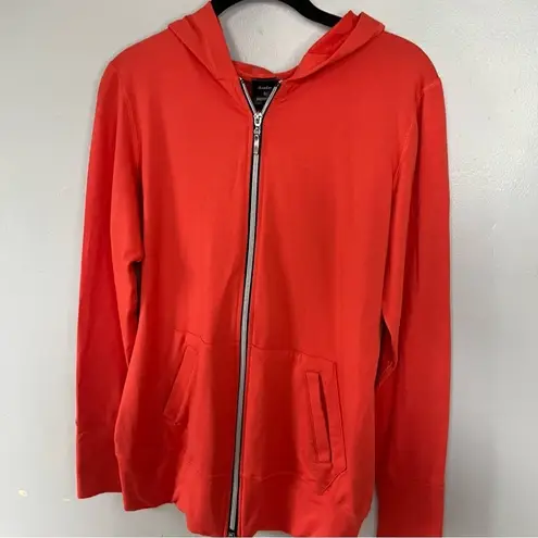 Bamboo by Brandwear Slim Fit Basic Casual Zip Up Hooded Jacket Orange Small