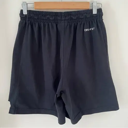 Nike Sz S Womens Standard Fit Black Embroidered "FLY" Cotton Basketball Shorts