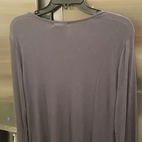 Barefoot Dreams 💕 Luxe Ribbed Jersey Long Sleeve Tee Graphite (Dark Grey) XL NWT