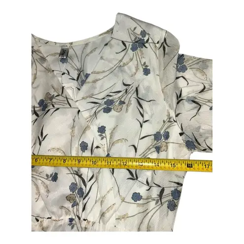 XINOU Womens Dresses White Floral Maxi Dress V Neck High Waist Chiffon size M. Size M