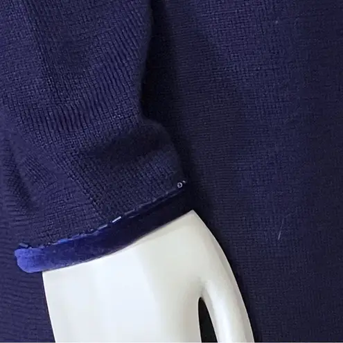 Vintage 80s 90s Blue Butterfly Beaded Sweater Dress Cardigan XS/S Grandmacore