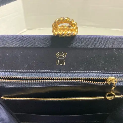 Lewis Women's Navy Blue Vintage Wool Felt Handbag Purse Size Small