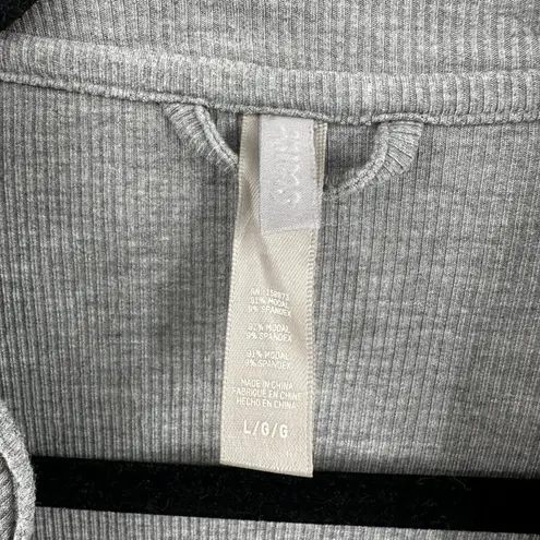 SKIMS Waffle Knit Button Up Pajama Top Grey Size L G