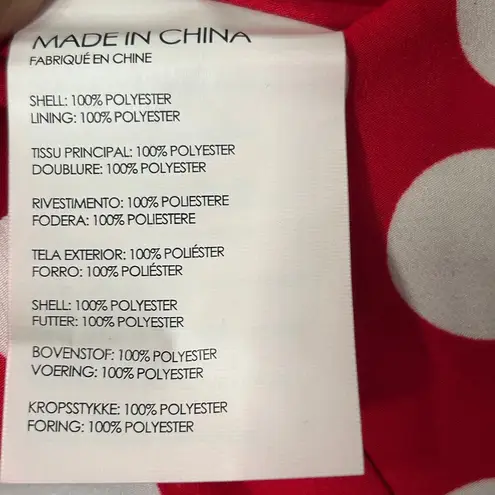 Club Monaco Rourke Top Sleeveless Red White Multi Polka Dot XS 0 Pinup Mod Femme