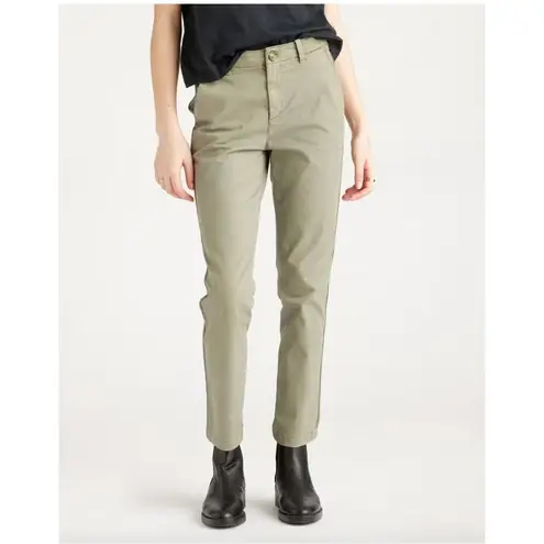 Quince Stretch Cotton Twill Girlfriend Chino Pants Side Stripe Olive Size 27