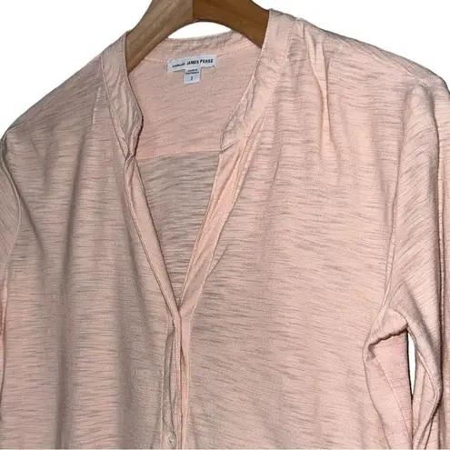 James Perse Women’s Size 1 S Pink Roll Tab Sleeve Button Up Shirt WWG3063CU