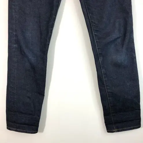 Crippen Dark Rinse Denim Slim Straight Cropped Jeans Deep Blue Size 24