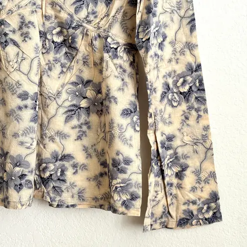 Earl Jean Vintage Blue and White Floral Print Blouse