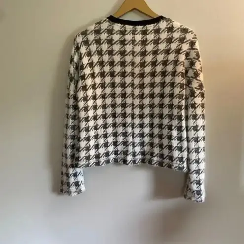 MELLODAY  Fuzzy Houndstooth Sweater