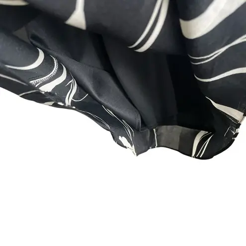 Vintage Cattiva Women Silk Dress 10 Black Abstract Floral Boho Cottagecore Retro