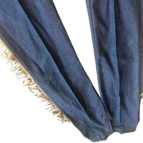 Frederick's of Hollywood Vintage Western Fringe Jeans High Waist 1980s Size 5 25