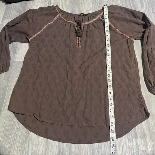 prAna Brown long Sleeve Thin T-Shirt Blouse; Large Women’s
