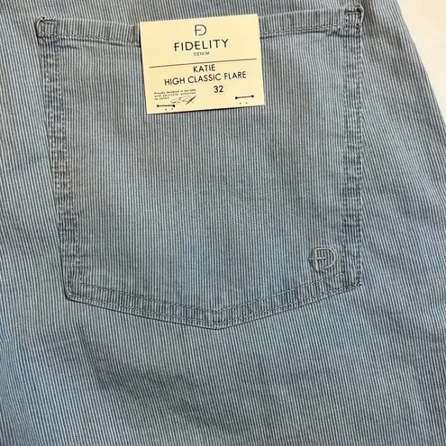 Anthropologie  FIDELITY Denim Katie High Classic Flare Jeans Summer Stripe SZ 32
