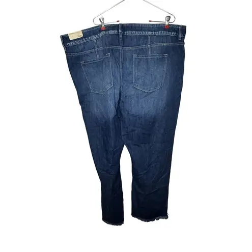 Kancan Women's Jeans Boyfriend Distressed High Rise Wide Leg Denim Blue 22W NWT Size undefined