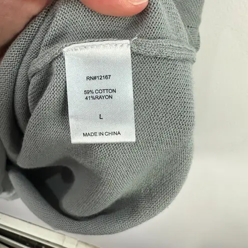 Laurie Felt Top L Gray Knit Scallop Sleeve Soft Minimalist Chic Quiet Luxury Size L