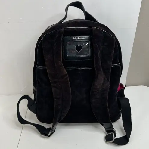 Juicy Couture Y2K Vintage  Black Velour Backpack Bookbag Weekend Bag Travel