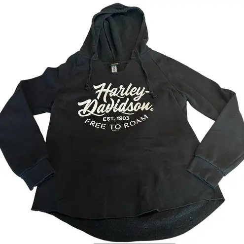 Harley Davidson Size S Free To Roam Hoodie Sweatshirt Charcoal Black Orlando FL Gray