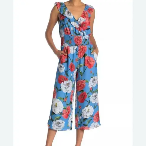 Parker  NWT Elara floral ruffle silk blend jumpsuit 2