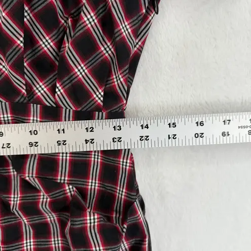 Isabel Etoile Marant Oria Plaid Ruched Dress Black Red White Size 38