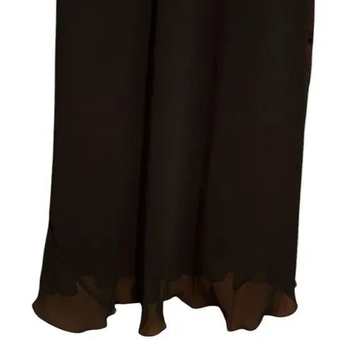 Elegant Black Strappy sequin front lined sheer dress size small Name tag