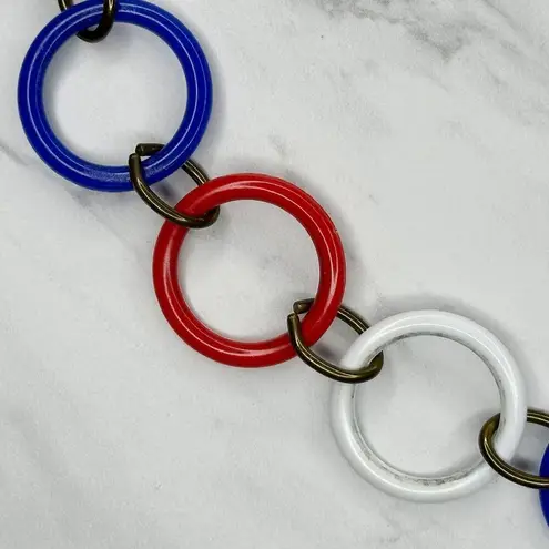 Vintage Red White Blue Chain Link Belt Size S/M Patriotic