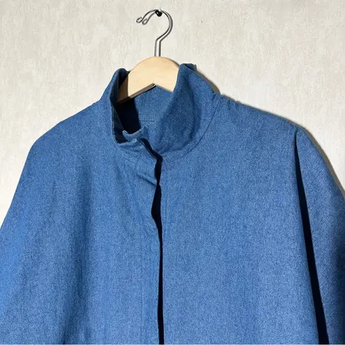 Emerson Fry Women’s Denim Layering Jacket Shell Button Front in Indigo Denim S Blue