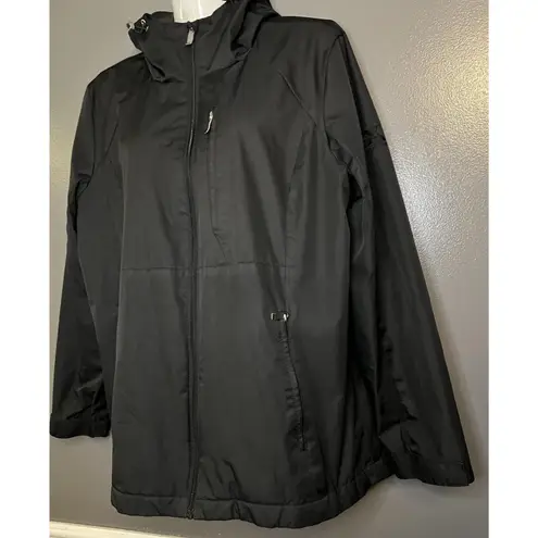 ZeroXposur Jacket Womens Large Black Hooded Fleece Lined Softshell Zip Coat