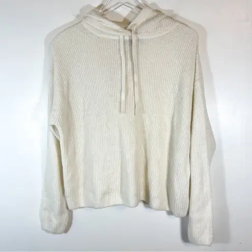 Banana Republic NWT  Ivory Knit Pullover Alpaca Minimalist Cozy Hoodie Size S