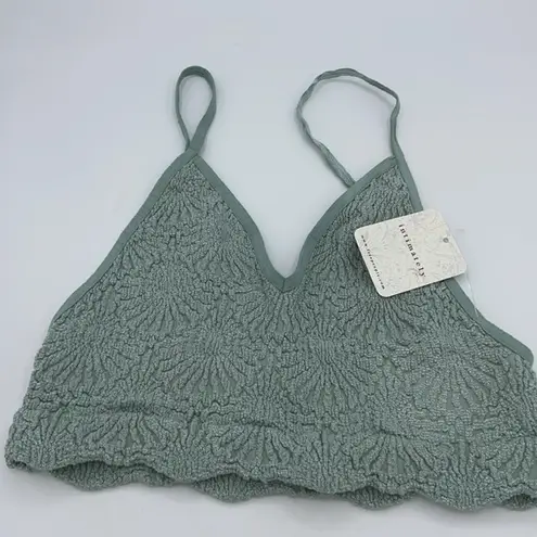 Free People NEW!  Intimately Size XS/S Love Letter Bralette Blue Surf Blue Green