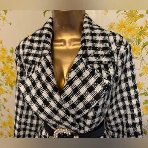 OVI Black and White Checkered Coat size M