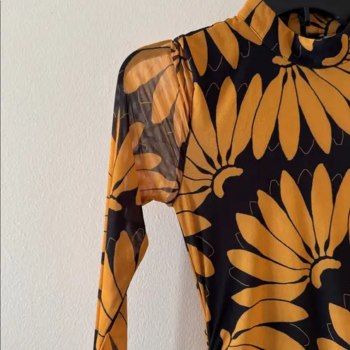 Farm Rio Yellow Copabanana Tulle Midi Dress, Size XXSMALL, $285