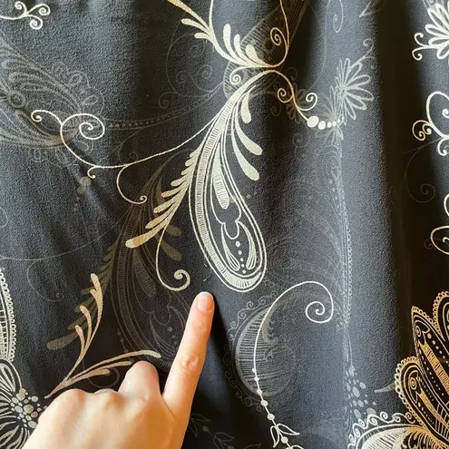 Coldwater Creek Silk 90s y2k floral butterfly set skirt cowl neck flutter sleeve vintage silk