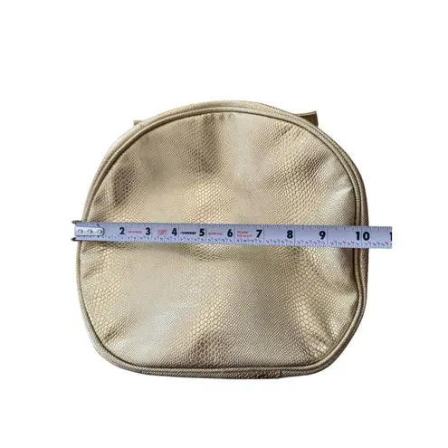 PALOMA PICASSO Gold Clear Round Travel Cosmetics Makeup Case Bag