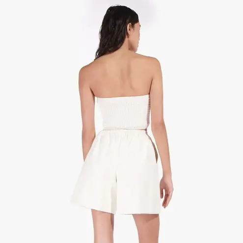 STAUD Davis Vegan Leather Bandeau Top In Ivory White Sz. Small - DAMAGED! -