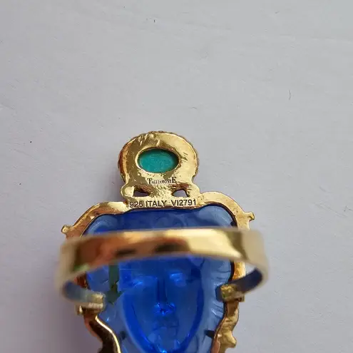 Tagliamonte Glass Medusa & Turquoise Cocktail Ring Statement Ring Medusa Head Blue