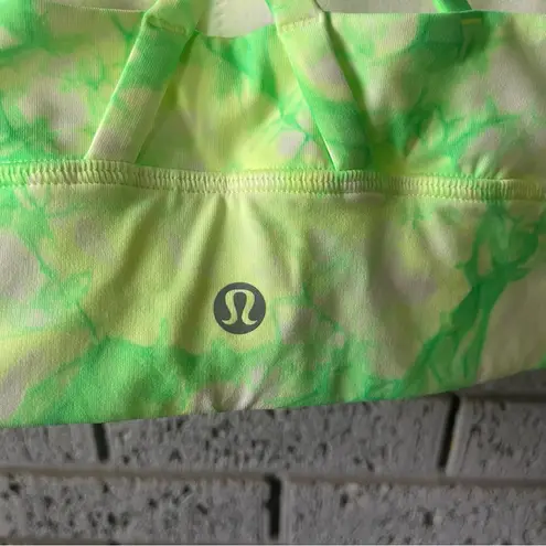 Lululemon  Energy Bra High Neck Long Line Shibori Green Medium Support B-D Size 4