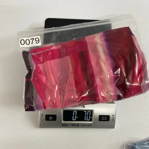 Susan Graver women's pink red colorblock mesh lightweight open cardigan large - Image 8