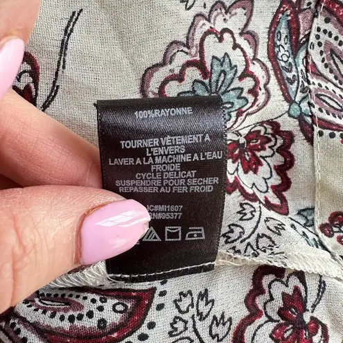 Sanctuary  Bohemian Style Tunic Women Large Cream Floral Lightweight Boho Hippie