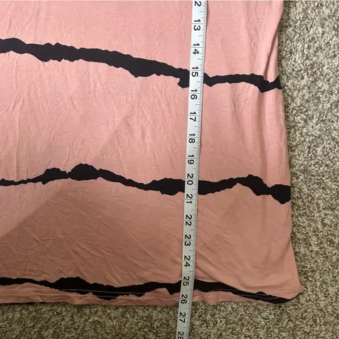 🦋 Pink and Black Striped Women's Top Casual Comfy Stretch Soft XXL