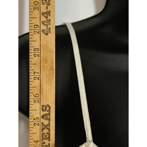 Womens Top Embroidered Floral Sleeveless Fringe White One Size White Size undefined