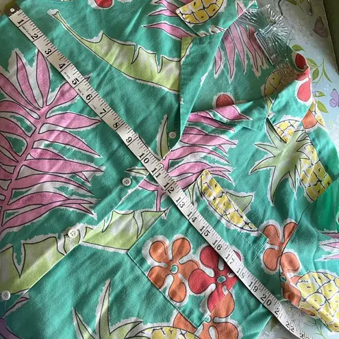 Vintage 80s Hawaiian Tropical Blouse Unisex Size M