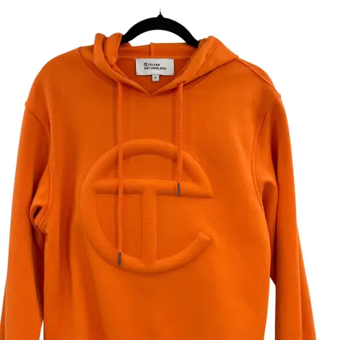 Telfar Embossed Hoodie Sweatshirt Logo Unisex Orange Size Small