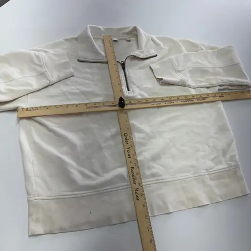 Vince Sweatshirt Womens Large Cream Pullover 1/2 Zip Cotton Blend Casual Tan