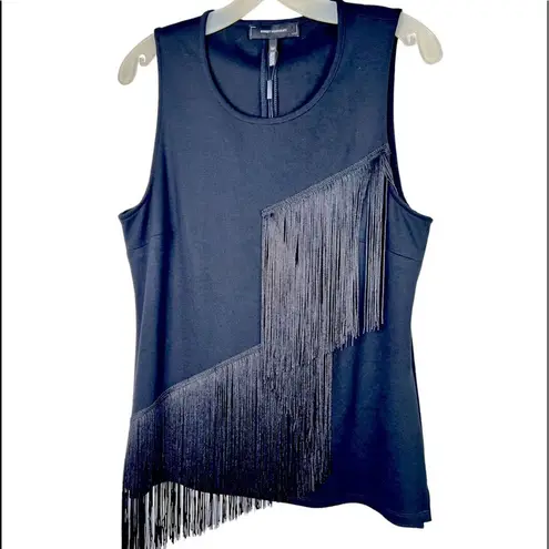 Robert Rodriguez Robert Rodriquez Sleeveless Fringed Black Top M