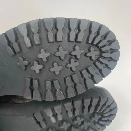 LINEA PAOLO Tate Boots Size 8.5 Metallic Camo Silver Lug Sole Black Stretch NEW