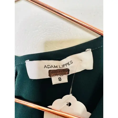 ADAM LIPPES Dark Green Crewneck Long Sleeve Wide Leg Sleek Jumpsuit Size 2