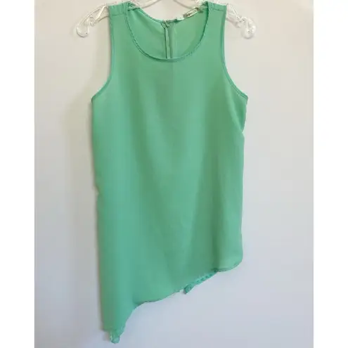 Gibson Latimer Gibson Seafoam Sleeveless Asymmetrical tank blouse Dressy Sheer- S EUC