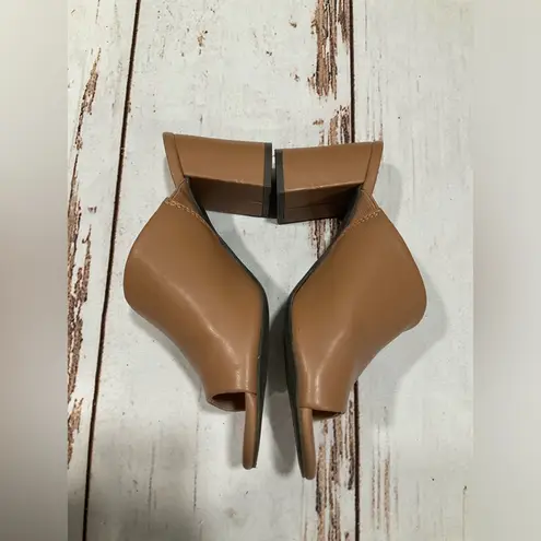 Adrienne Vittadini ALBI COGNAC SLIDE SANDAL OPEN TOE BLOCK HEEL